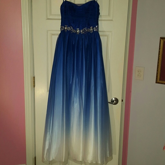 B. Darlin Blue Ombre Prom Dress
