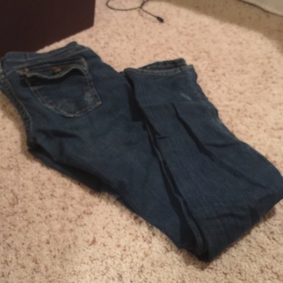 Stitches straight leg jeans