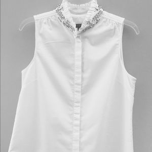 JCREW FACTORY JEWEL-COLLAR OXFORD SHELL