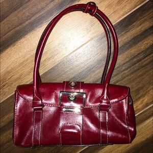 Rina Rich Red Leather Satchel Purse - Cute Bag