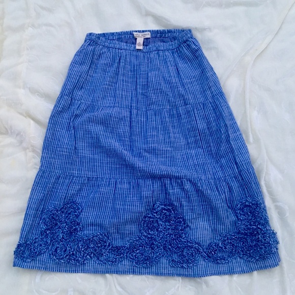 Adorable hippie blue and white striped skirt!!