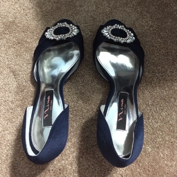 nina navy blue wedding shoes