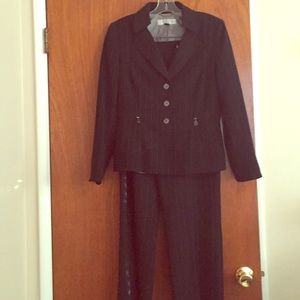 Tahari Arthur S. Levine Black Striped Suit