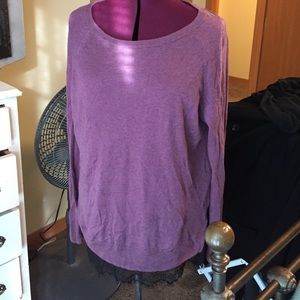 Purple shirt with lace on bottom