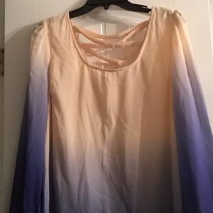 Ombré cream and blue dress