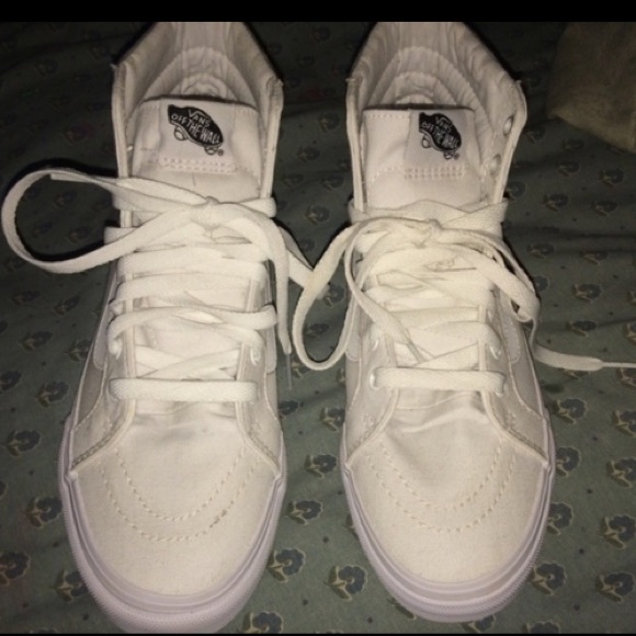 White sk8 high vans