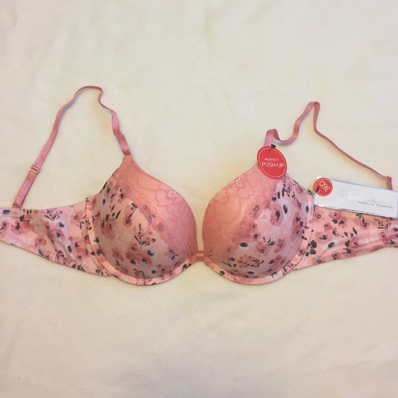 Peach floral lace perfect push-up underwire bra - Picture 3 of 4