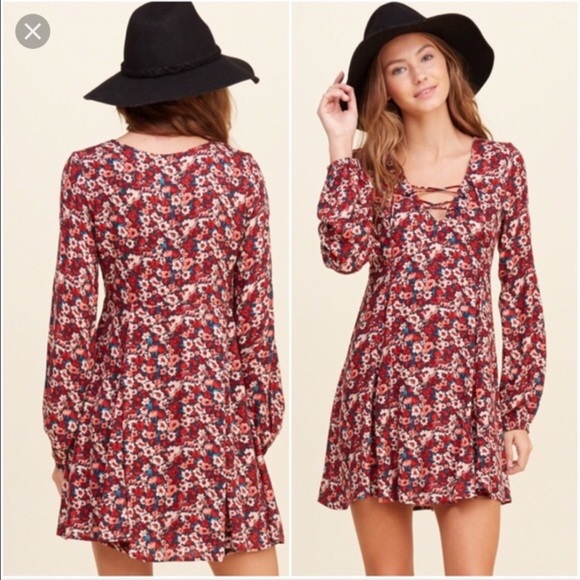 Hollister Crepe Lace Up Dress