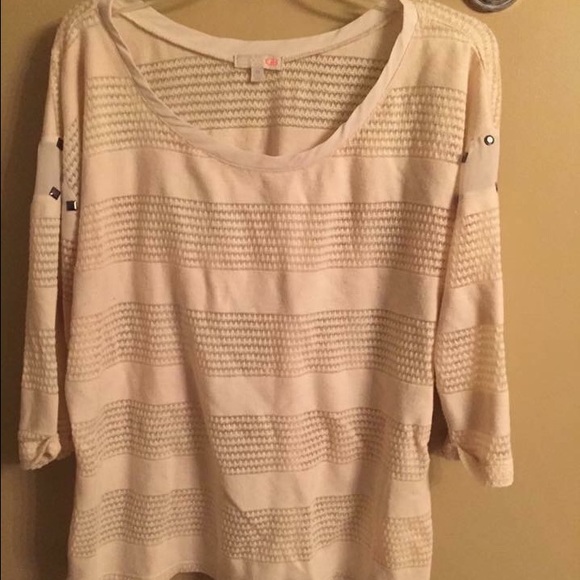 Cream Sweater with Studs M