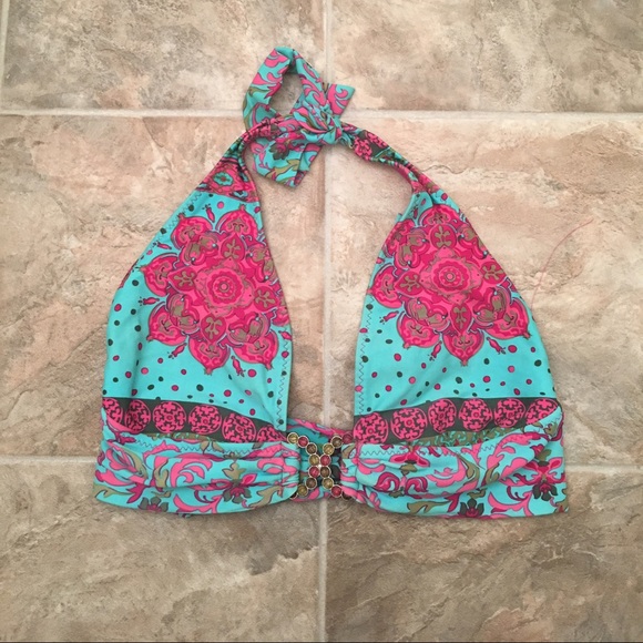 Colorful mandala bikini top
