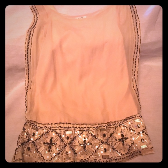 Pink georgette Top with sequined bottom