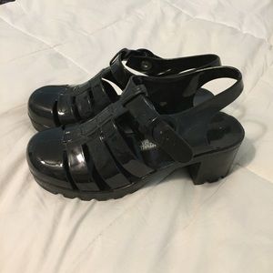 American Apparel Black Jelly Sandals (Jellies)