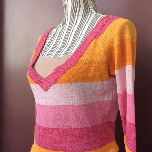 Esprit Colorful V-neck Tunic Sweater - Picture 2 of 4