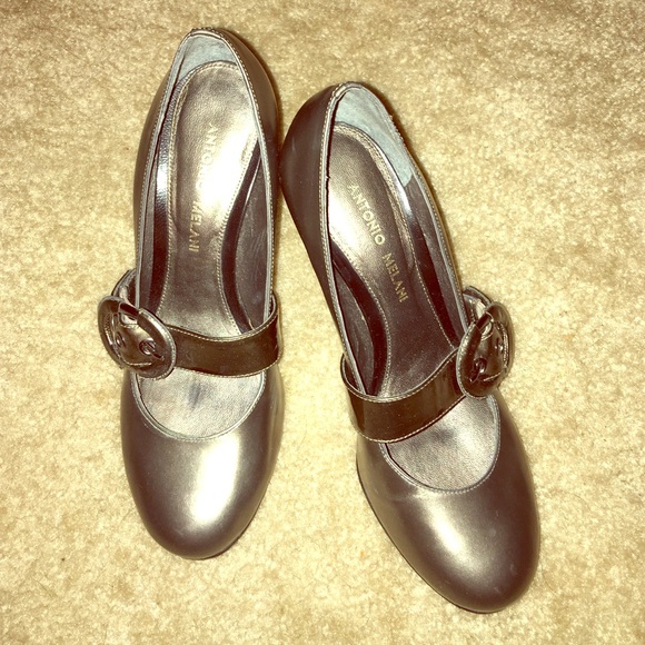 Antonio Melani metallic heels size 6 - Picture 1 of 3
