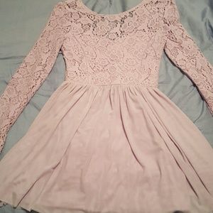 Lilac lace skater dress