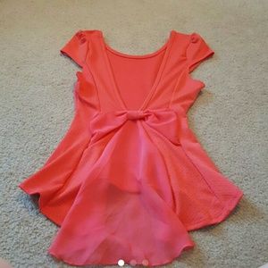 Warm pink bow top