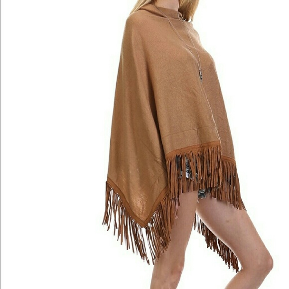 Fringe suede Poncho Tea n cup - Picture 3 of 3
