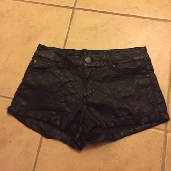 Leather shorts