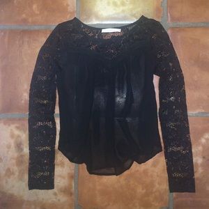 Cute lace and sheer long sleeve