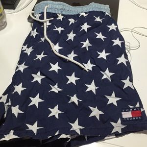 Navy and white stars swim trunks