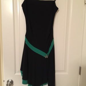 Stretchy sexy strapless dress with jewel accent