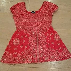 XL Paisley Coral Top