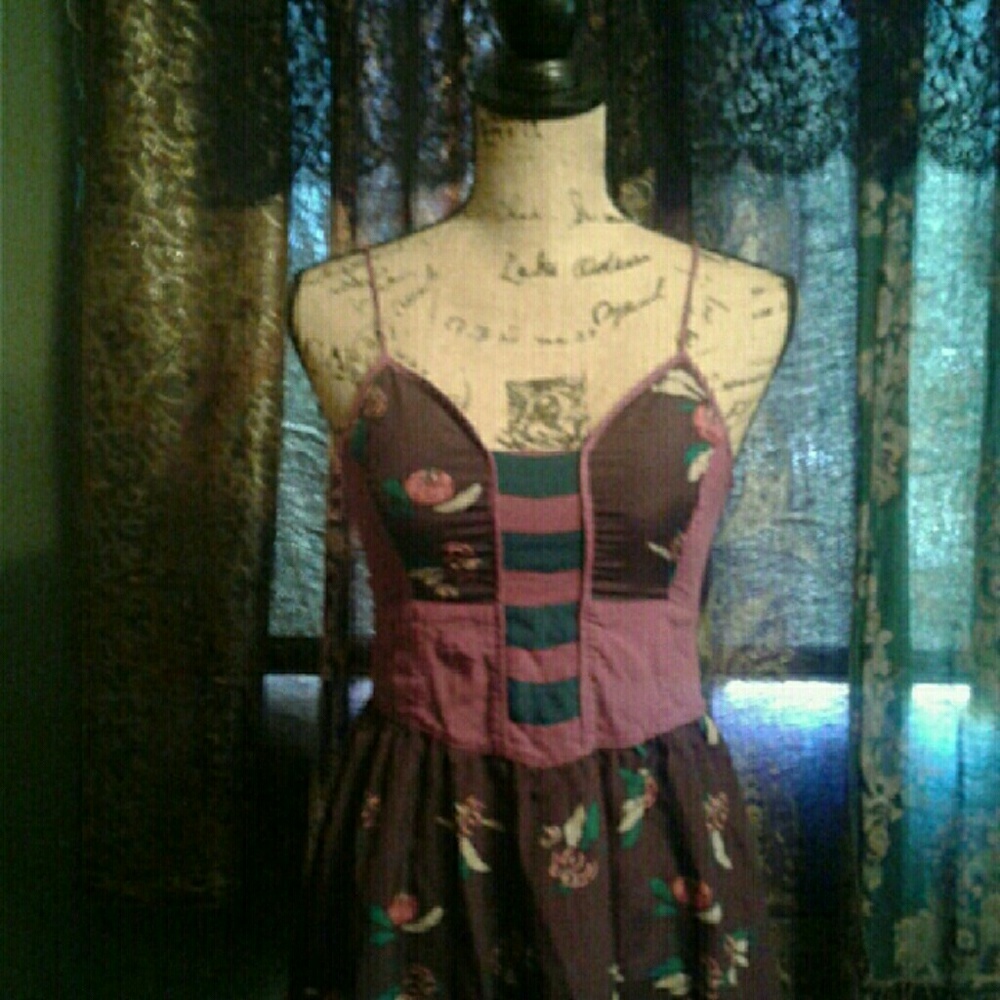 Ecote floral and colorblock dress