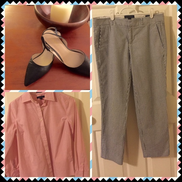 Banana Republic Seersucker Avery Fit Pant