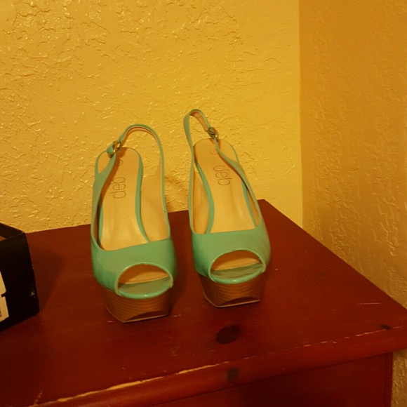 Light Turquoise Platform Heels