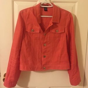 Alexandra Bartlett linen jacket in salmon