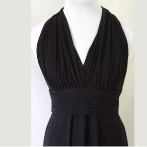Size 8 Evan-Picone black ruched halter dress!