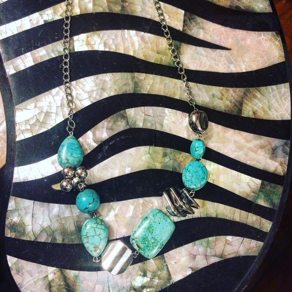 Silver and turquoise necklace