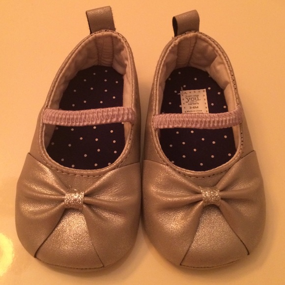 Silver baby dress shoes