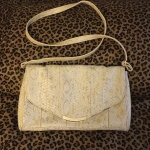 Convertible Cream Snakeskin Purse