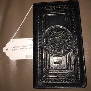 Hand tooled leather Mexican Wallet