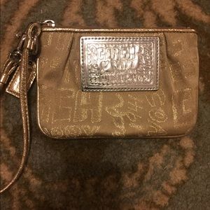 Coach Poppy Gold Wristlet