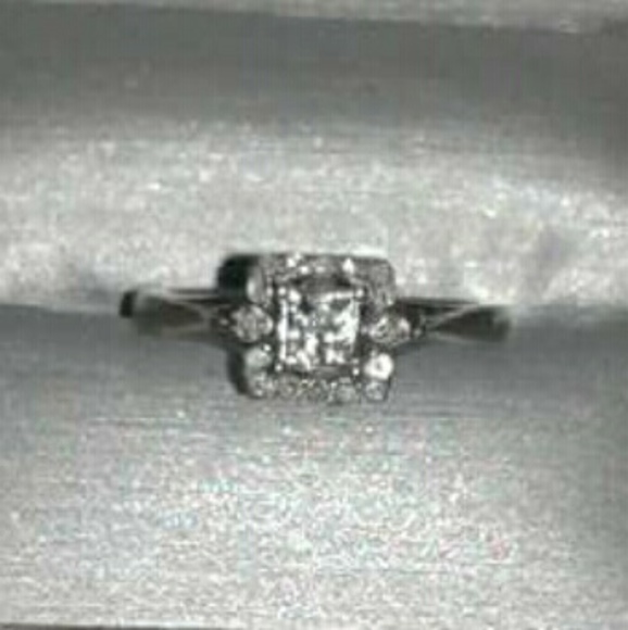 White gold engagement ring.