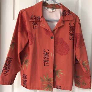 Orange patterned light weight jacket