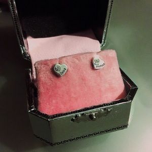 NIB Juicy Couture Sterling Silver Heart Earrings