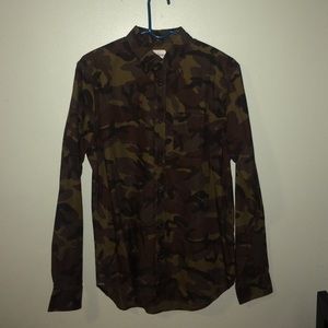 Mens army button up