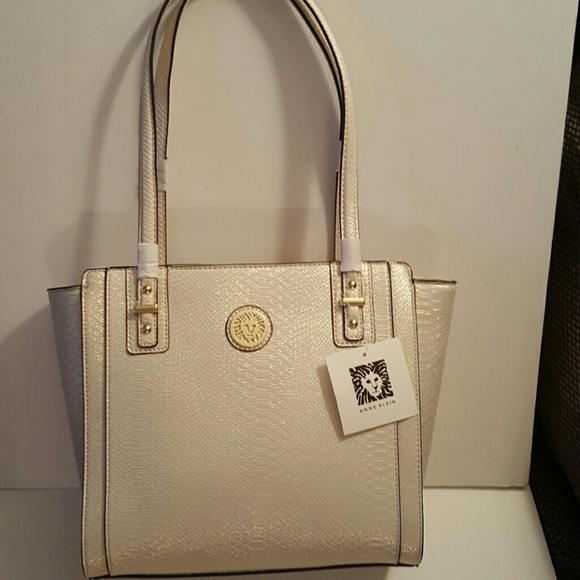 ANNE KLEIN  "Front Runner" Totebag (Bge./Gld)