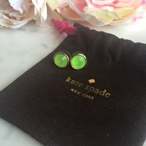 Kate Spade Gumdrop Bezel Set Earrings in Lady Lime
