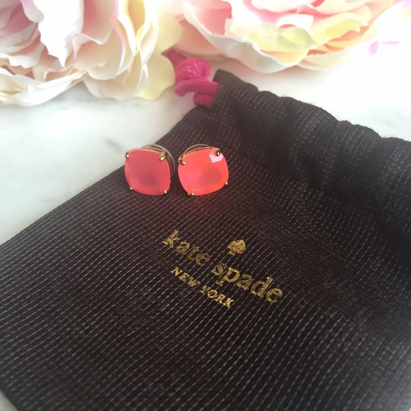 Kate Spade Gumdrop Square Studs in "Electric Pink"