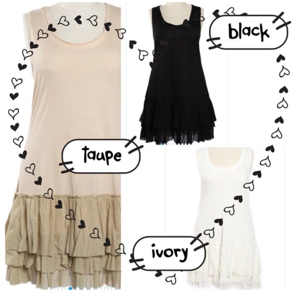 💥HP 2/21💥RUFFLE BOTTOM CAMI SLIPS IN 3 COLORS! - Picture 2 of 2