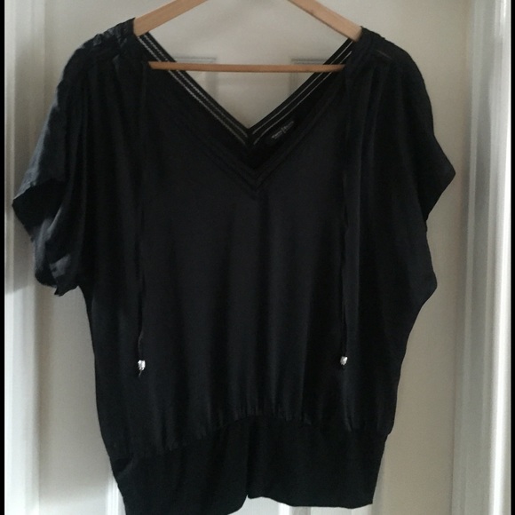 WHBM 100% Silk Winged Blouse