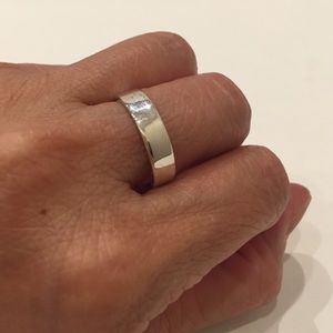 Silver band ring
