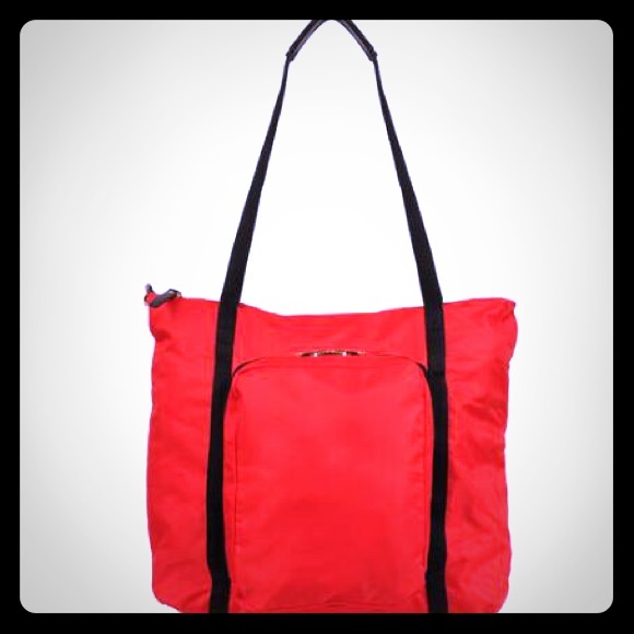 Deep red nylon travel tote💕
