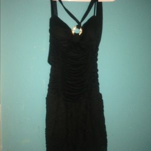 Black halter cocktail dress!