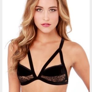 For Love and Lemons Black Velvet Bra