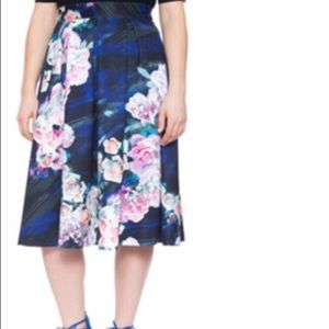 Eloquii Printed Flower Skirt